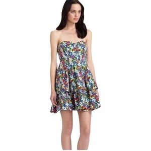 Kate Spade In Full Bloom Karmen Silk Cotton Tiered Corset Floral Dress Size 10